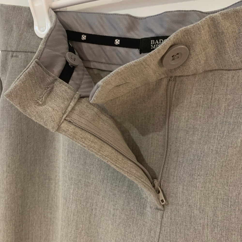 Badgley Mischika Light Grey Slim Leg Dress/Work Pants - Picture 4 of 7